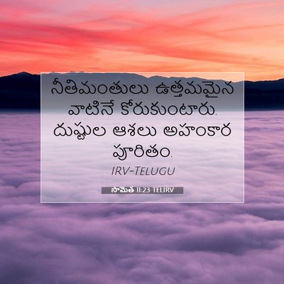 Picture 07 - సామెత 11:23 TELIRV - నీతిమంతులు - Bible Verse Picture