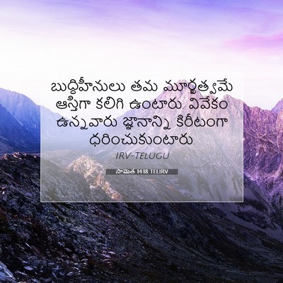 Picture 07 - సామెత 14:18 TELIRV - బుద్ధిహీనులు తమ - Bible Verse Picture