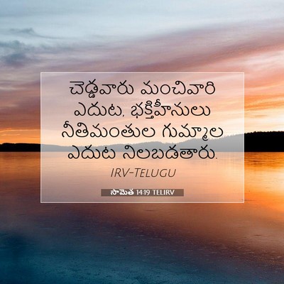 Picture 07 - సామెత 14:19 TELIRV - చెడ్డవారు - Bible Verse Picture