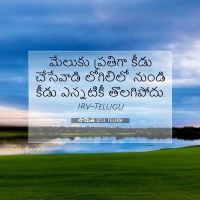 Picture 07 - సామెత 17:13 TELIRV - మేలుకు ప్రతిగా - Bible Verse Picture