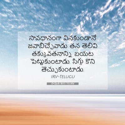 Picture 07 - సామెత 18:13 TELIRV - సావధానంగా - Bible Verse Picture