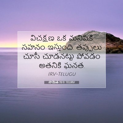 Picture 07 - సామెత 19:11 TELIRV - విచక్షణ ఒక - Bible Verse Picture