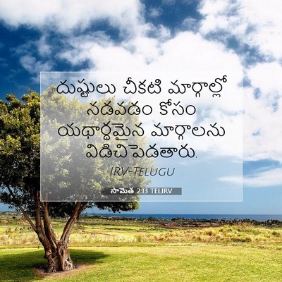 Picture 07 - సామెత 2:13 TELIRV - దుష్టులు చీకటి - Bible Verse Picture