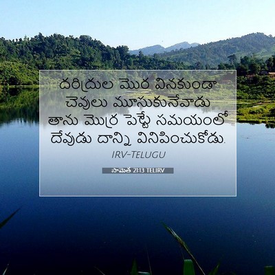 Picture 07 - సామెత 21:13 TELIRV - దరిద్రుల మొర - Bible Verse Picture