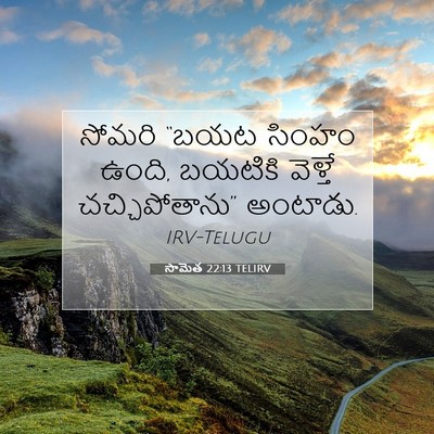 Picture 07 - సామెత 22:13 TELIRV - సోమరి “బయట సింహం - Bible Verse Picture