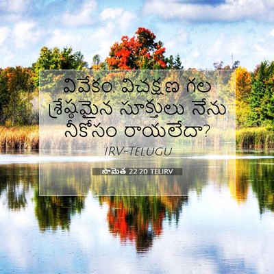 Picture 07 - సామెత 22:20 TELIRV - వివేకం, విచక్షణ గల - Bible Verse Picture