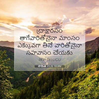 Picture 07 - సామెత 23:20 TELIRV - ద్రాక్షారసం - Bible Verse Picture