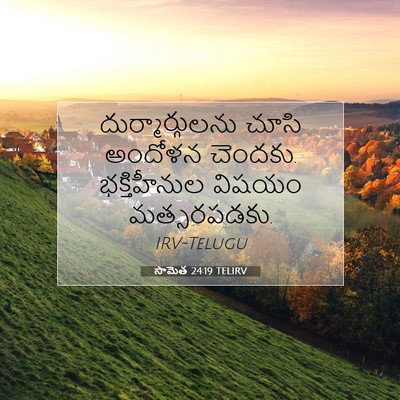 Picture 07 - సామెత 24:19 TELIRV - దుర్మార్గులను - Bible Verse Picture