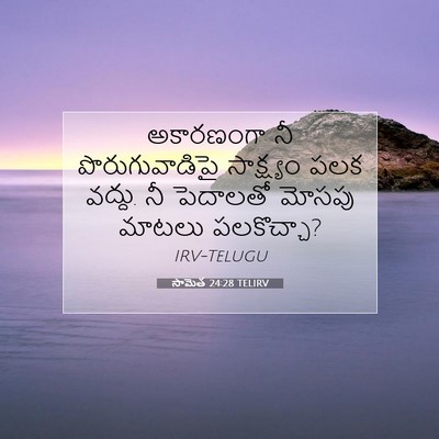 Picture 07 - సామెత 24:28 TELIRV - అకారణంగా నీ - Bible Verse Picture