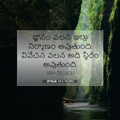 Picture 07 - సామెత 24:3 TELIRV - జ్ఞానం వలన ఇల్లు - Bible Verse Picture