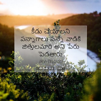 Picture 07 - సామెత 24:8 TELIRV - కీడు చేయాలని - Bible Verse Picture