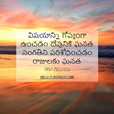 Picture 07 - సామెత 25:2 TELIRV - విషయాన్ని - Bible Verse Picture