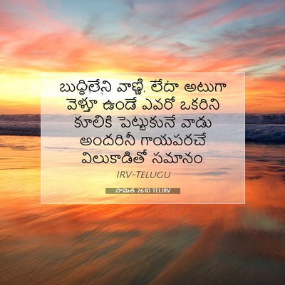 Picture 07 - సామెత 26:10 TELIRV - బుద్ధిలేని - Bible Verse Picture