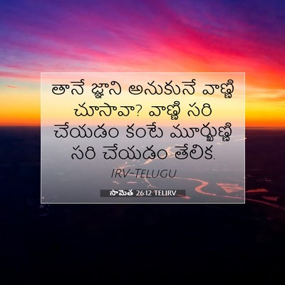 Picture 07 - సామెత 26:12 TELIRV - తానే జ్ఞాని - Bible Verse Picture