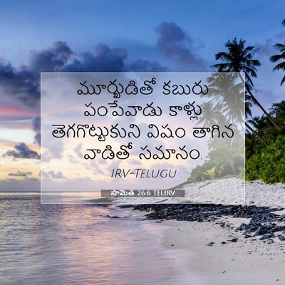 Picture 07 - సామెత 26:6 TELIRV - మూర్ఖుడితో కబురు - Bible Verse Picture