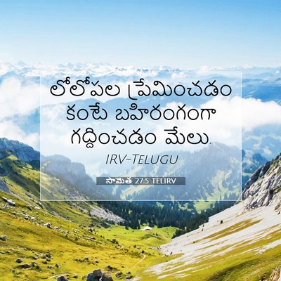 Picture 07 - సామెత 27:5 TELIRV - లోలోపల ప్రేమించడం - Bible Verse Picture