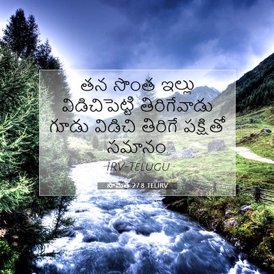 Picture 07 - సామెత 27:8 TELIRV - తన సొంత ఇల్లు - Bible Verse Picture