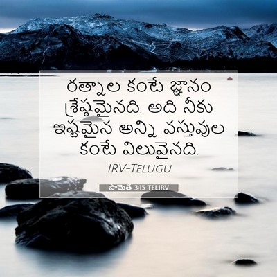 Picture 07 - సామెత 3:15 TELIRV - రత్నాల కంటే - Bible Verse Picture