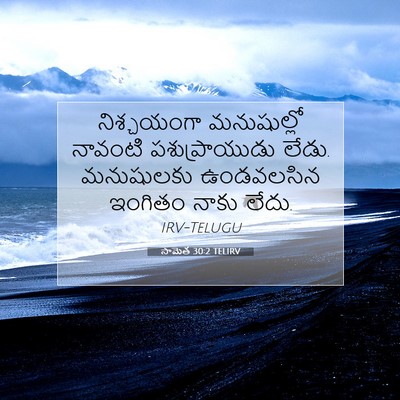 Picture 07 - సామెత 30:2 TELIRV - నిశ్చయంగా - Bible Verse Picture