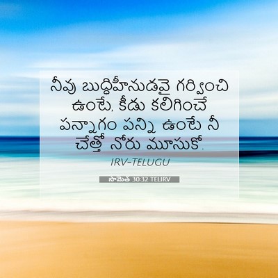 Picture 07 - సామెత 30:32 TELIRV - నీవు - Bible Verse Picture