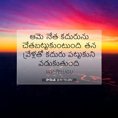 Picture 07 - సామెత 31:19 TELIRV - ఆమె నేత కదురును - Bible Verse Picture