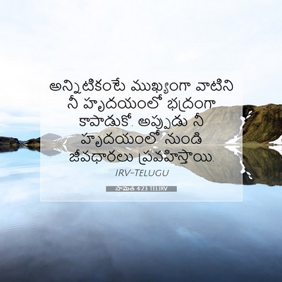 Picture 07 - సామెత 4:23 TELIRV - అన్నిటికంటే - Bible Verse Picture