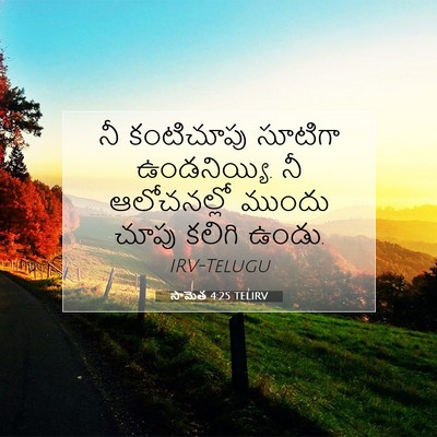 Picture 07 - సామెత 4:25 TELIRV - నీ కంటిచూపు - Bible Verse Picture