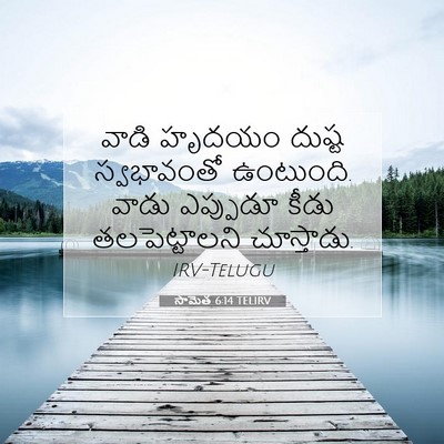 Picture 07 - సామెత 6:14 TELIRV - వాడి హృదయం దుష్ట - Bible Verse Picture