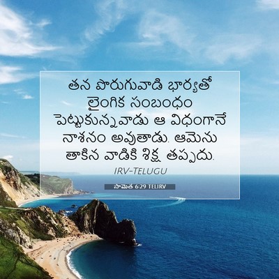 Picture 07 - సామెత 6:29 TELIRV - తన పొరుగువాడి - Bible Verse Picture