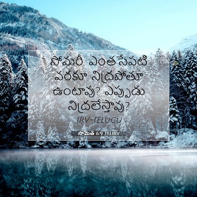 Picture 07 - సామెత 6:9 TELIRV - సోమరీ, ఎంతసేపటి - Bible Verse Picture