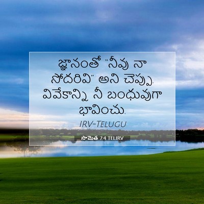 Picture 07 - సామెత 7:4 TELIRV - జ్ఞానంతో “నీవు నా - Bible Verse Picture