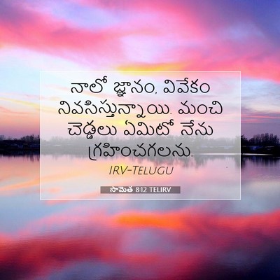 Picture 07 - సామెత 8:12 TELIRV - నాలో జ్ఞానం, - Bible Verse Picture