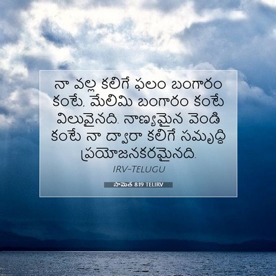 Picture 07 - సామెత 8:19 TELIRV - నా వల్ల కలిగే ఫలం - Bible Verse Picture