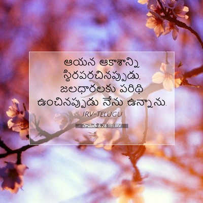 Picture 07 - సామెత 8:28 TELIRV - ఆయన ఆకాశాన్ని - Bible Verse Picture