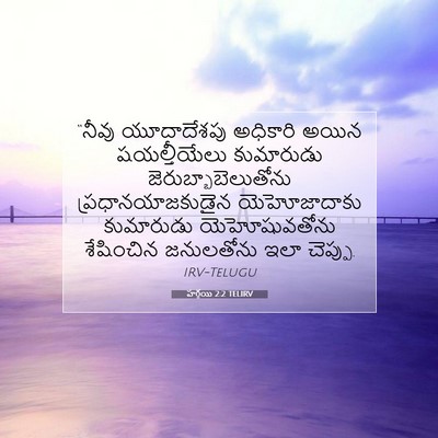 Picture 07 - హగ్గయి 2:2 TELIRV - “నీవు యూదాదేశపు - Bible Verse Picture