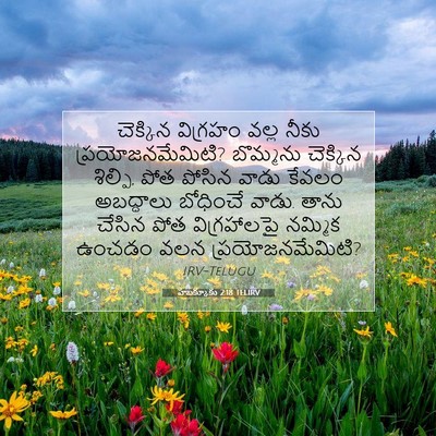 Picture 07 - హబక్కూకు 2:18 TELIRV - చెక్కిన విగ్రహం - Bible Verse Picture