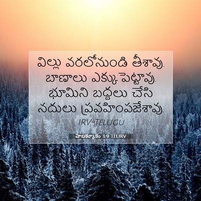 Picture 07 - హబక్కూకు 3:9 TELIRV - విల్లు వరలోనుండి - Bible Verse Picture