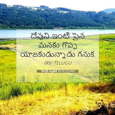 Picture 07 - హెబ్రీ పత్రిక 10:21 TELIRV - దేవుని ఇంటి పైన - Bible Verse Picture