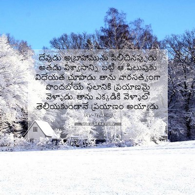 Picture 07 - హెబ్రీ పత్రిక 11:8 TELIRV - దేవుడు - Bible Verse Picture