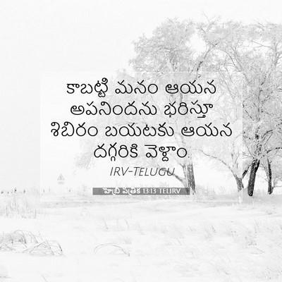 Picture 07 - హెబ్రీ పత్రిక 13:13 TELIRV - కాబట్టి మనం ఆయన - Bible Verse Picture