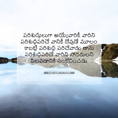 Picture 07 - హెబ్రీ పత్రిక 2:11 TELIRV - పరిశుద్ధులుగా - Bible Verse Picture