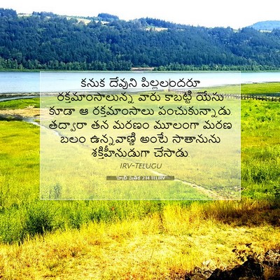 Picture 07 - హెబ్రీ పత్రిక 2:14 TELIRV - కనుక దేవుని - Bible Verse Picture