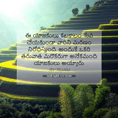 Picture 07 - హెబ్రీ పత్రిక 7:23 TELIRV - ఈ యాజకులు కలకాలం - Bible Verse Picture