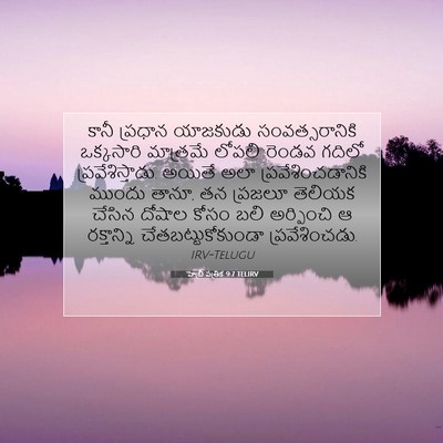 Picture 07 - హెబ్రీ పత్రిక 9:7 TELIRV - కానీ ప్రధాన - Bible Verse Picture
