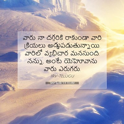 Picture 07 - హోషేయ 5:4 TELIRV - వారు నా దగ్గరికి - Bible Verse Picture