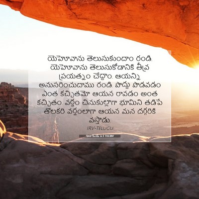 Picture 07 - హోషేయ 6:3 TELIRV - యెహోవాను - Bible Verse Picture