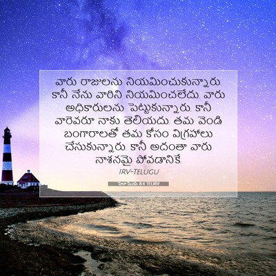 Picture 07 - హోషేయ 8:4 TELIRV - వారు రాజులను - Bible Verse Picture