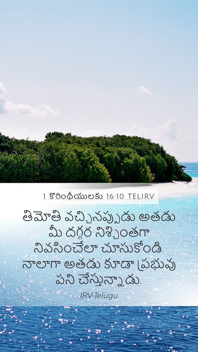 1 కొరింథీయులకు 16:10 TELIRV Bible Verse Image
