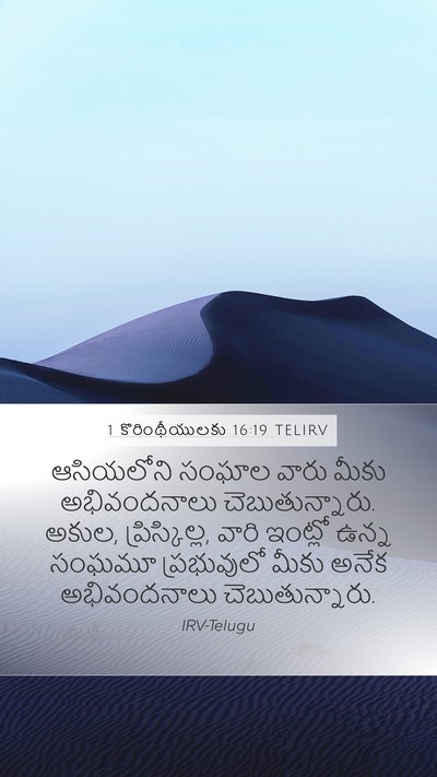 1 కొరింథీయులకు 16:19 TELIRV Bible Verse Image