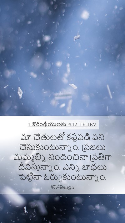 1 కొరింథీయులకు 4:12 TELIRV Bible Verse Image